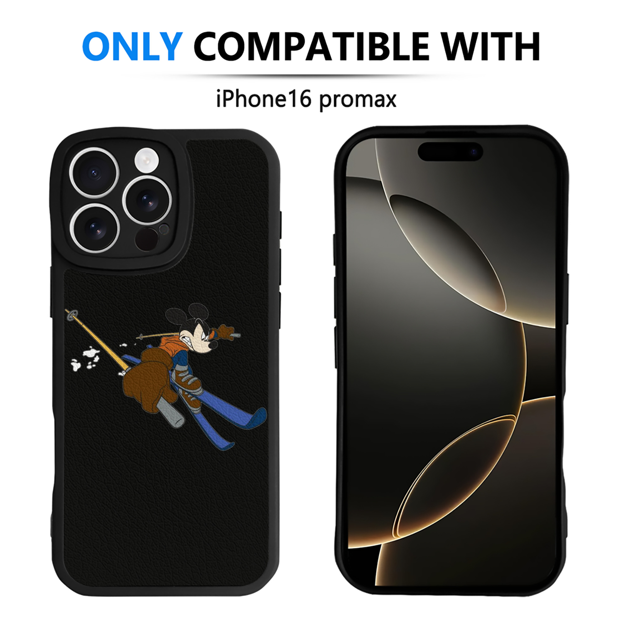 （画像用） ミッキーマウス Mickey Mouse 【iPhone 16シリーズ対応】シリコンスマホケース（レザー調） 材質：シリコン